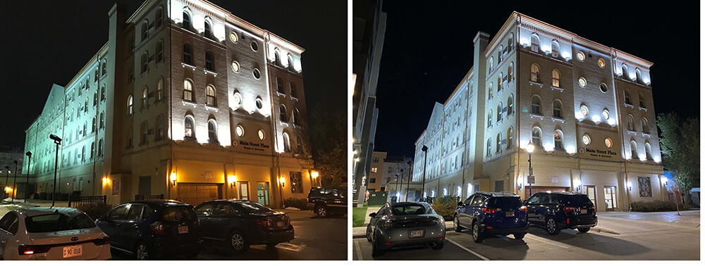 Completed LED Lighting Installation on an Apartment Building