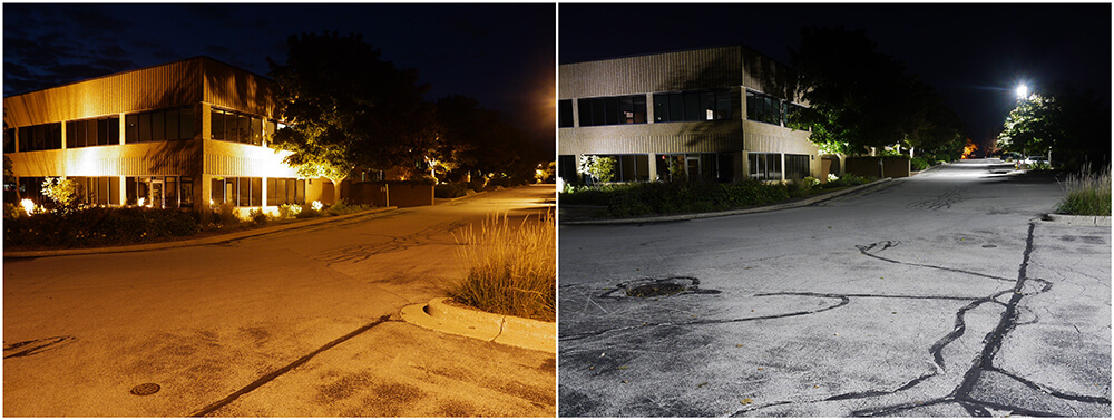 Parking lot lighting upgrade from HID Fixtures to LED