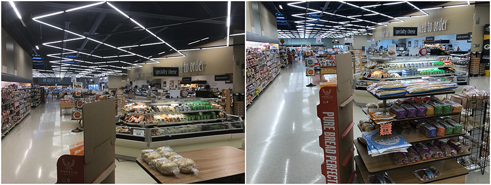 Retail LED lighting installation before and after