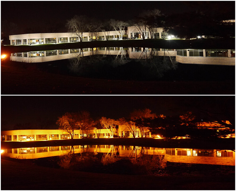 Before and after installing bright, efficient LED Lighting