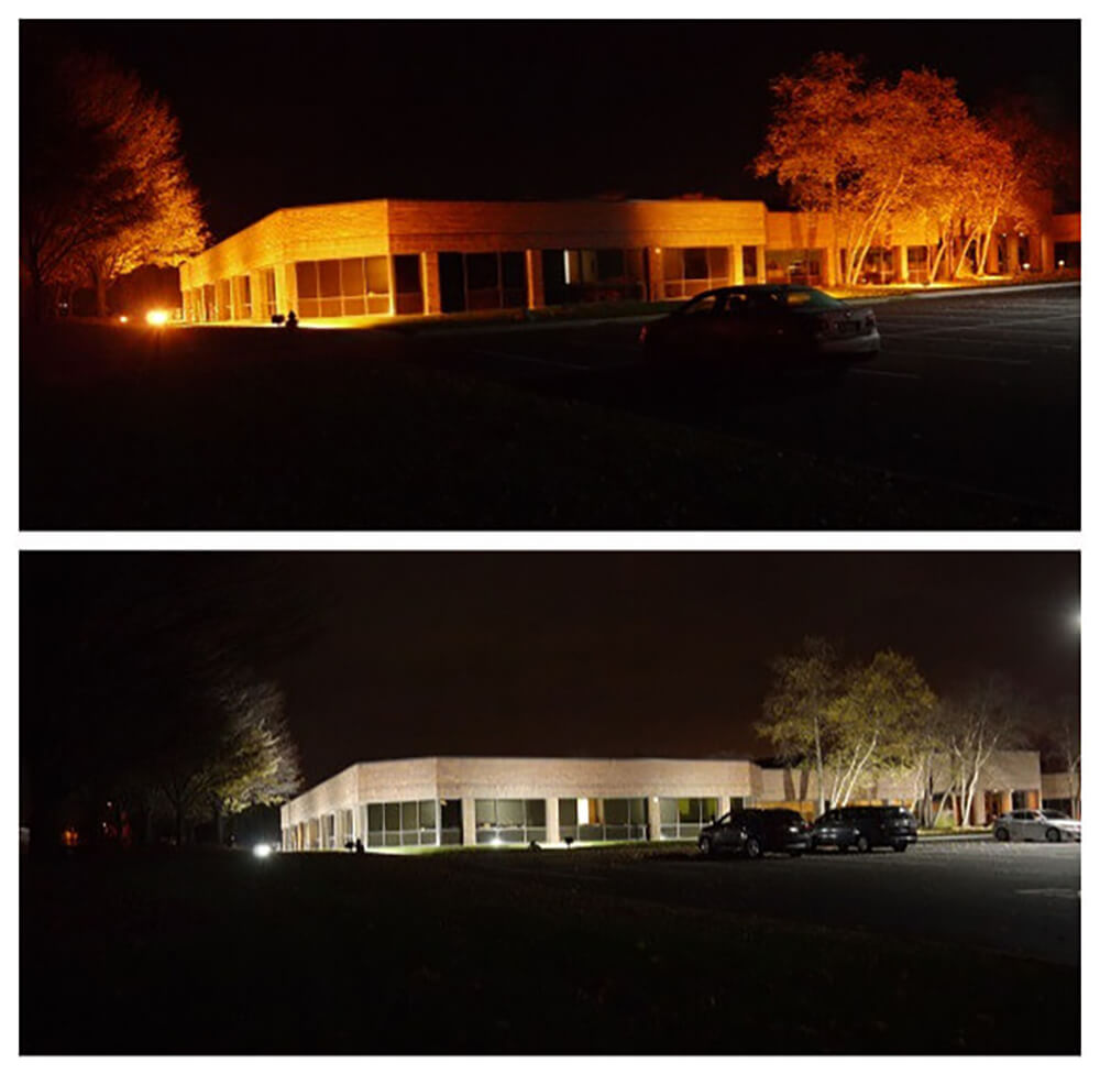 Before and after replacing HID Lighting with Cost Effective LEDs