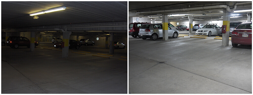 Parking Structure Before & After LED Lighting Installation