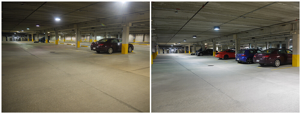 Parking Garage Converted to LED Lighting