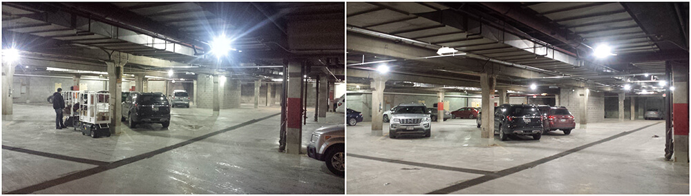 Parking Garage Converted to LED Lighting