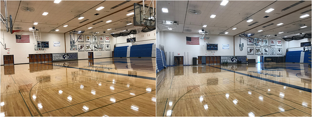 School Gymnasium Converted with LED Fixtures