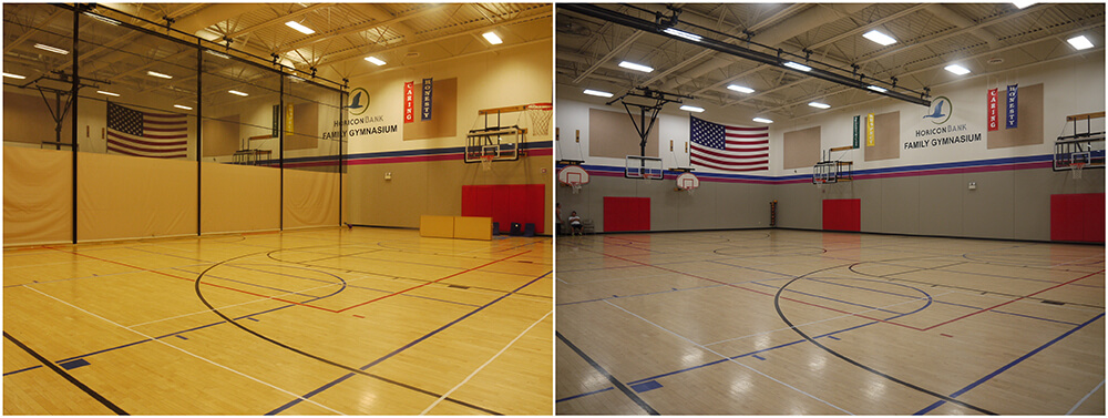 YMCA Basketball Court Upgraded with LED Fixtures