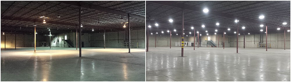 Warehouse Upgraded with LED Lighting