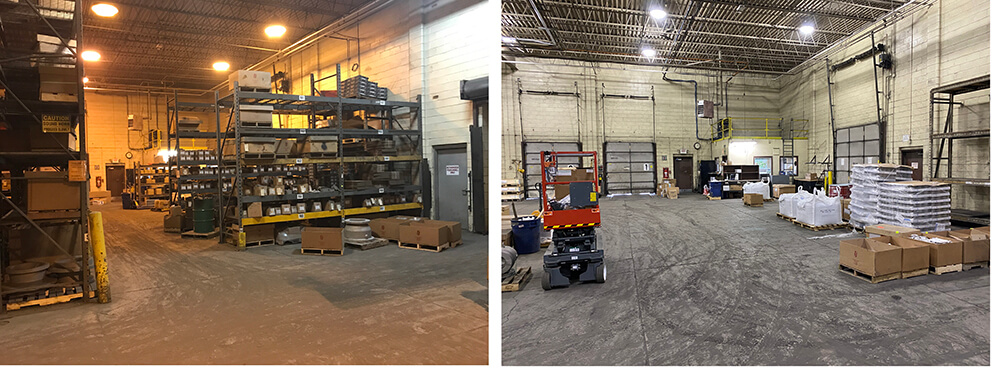 Warehouse Lighting Upgraded with LEDs