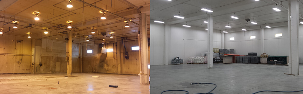 Highbay Warehouse LED Light Fixture Installation