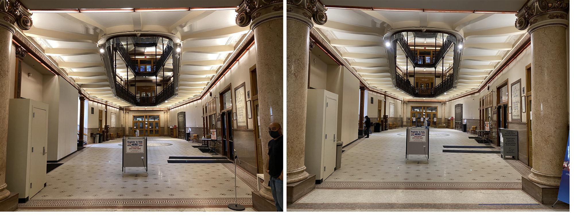 Brighter Interior with LED light installation in Milwaukee City Hall