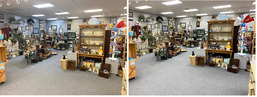 Before and After Retail LED Lighting Conversion