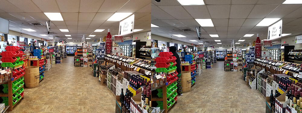 Retail LED installation before and after