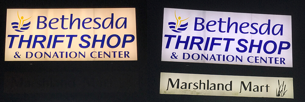 Retail Signage Pre and Post LED Lighting