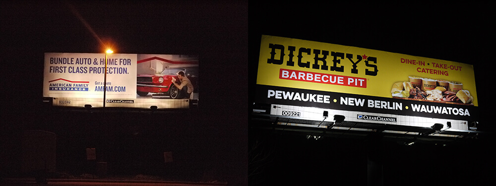 Billboard LED Lighting Before and After